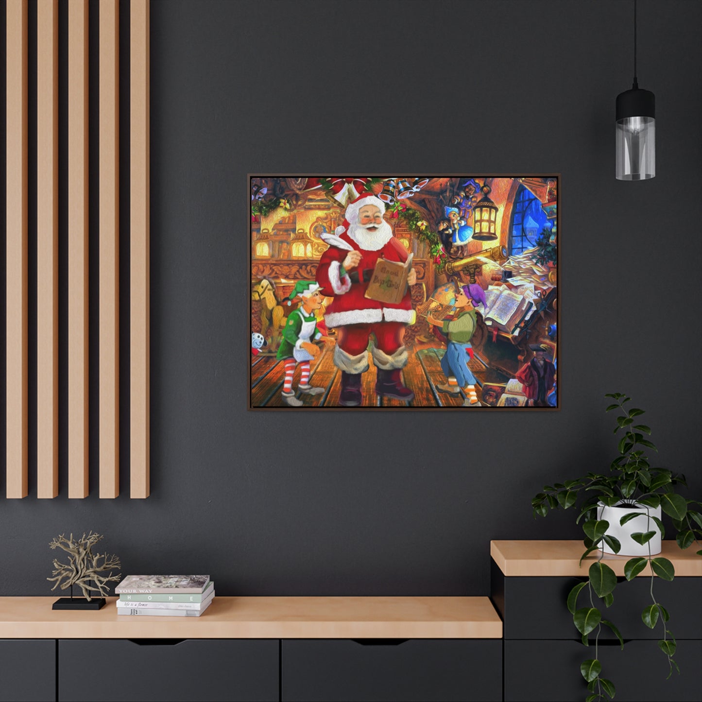 Santa's Workshop - Framed Gallery Canvas