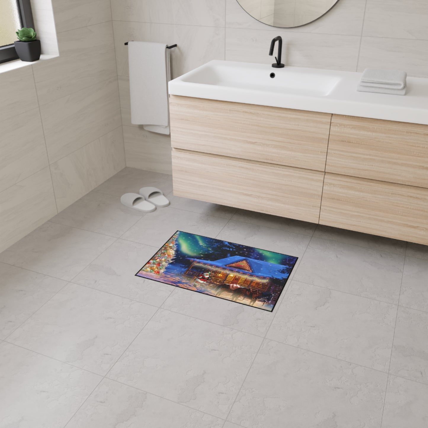 Heavy Duty Floor Mat - Santa at the Door