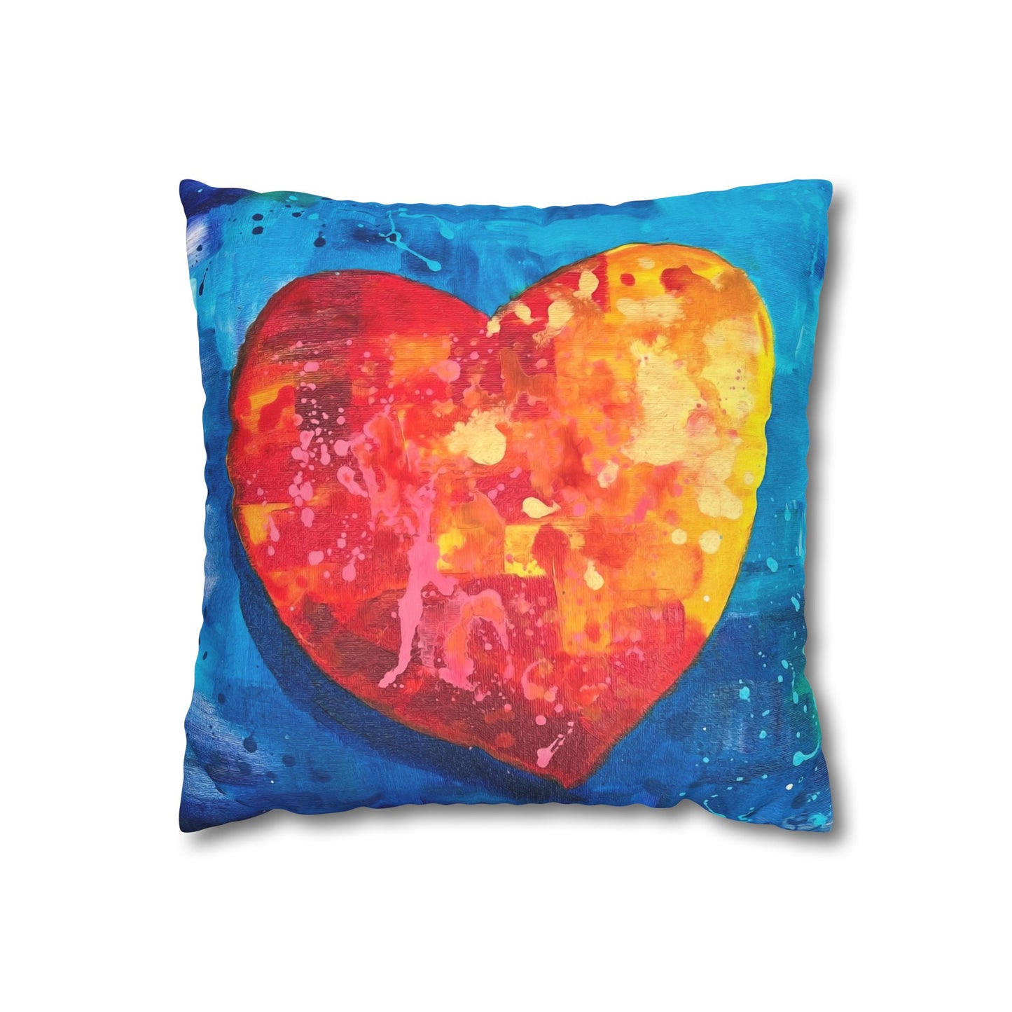 Faux Suede Square Pillow Case - I Love You