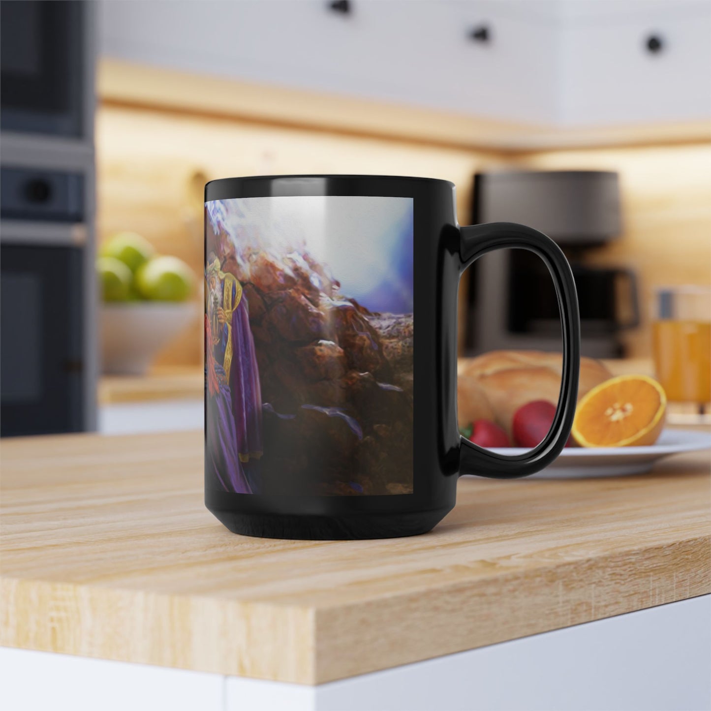 15oz Black Mug - Holy Night