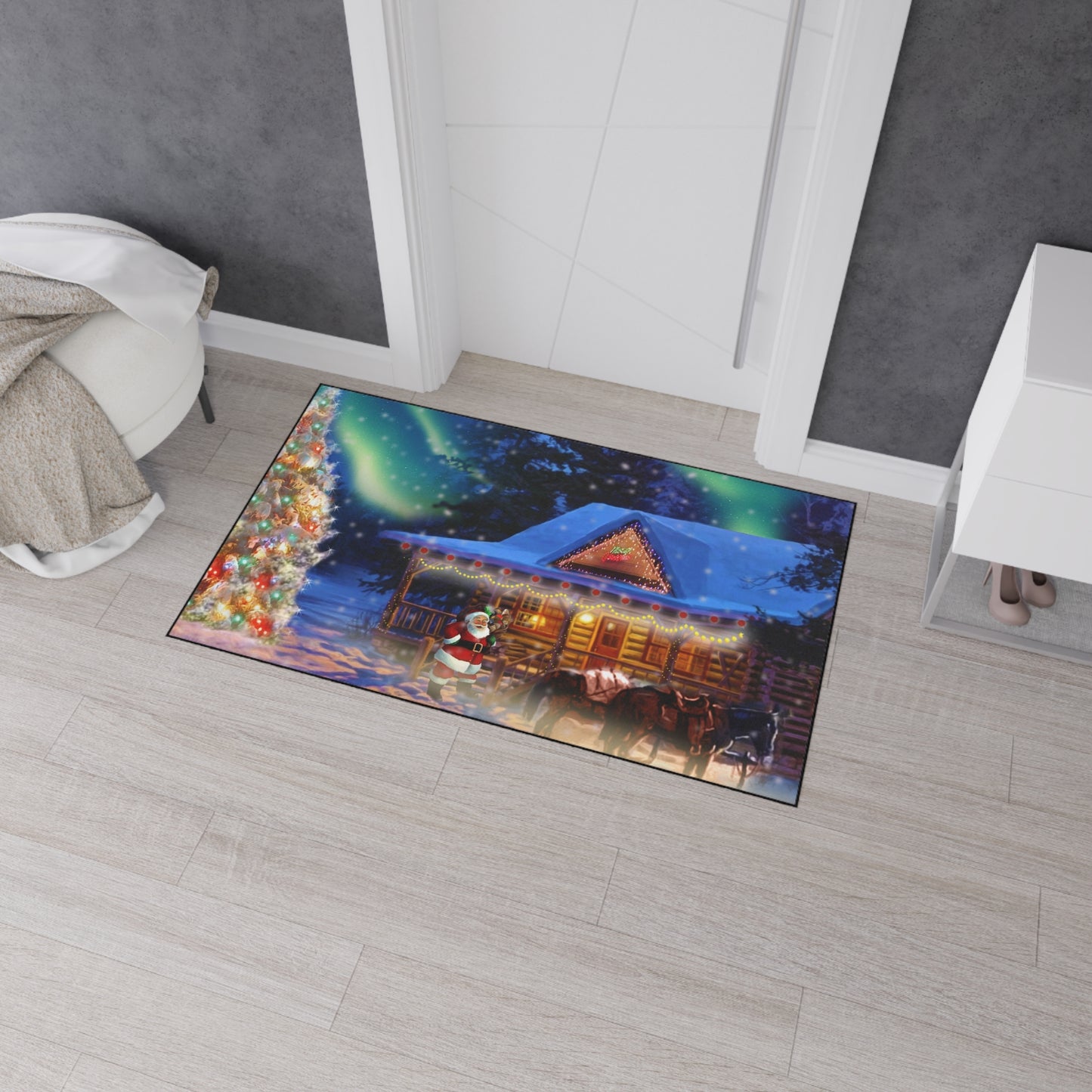 Heavy Duty Floor Mat - Santa at the Door