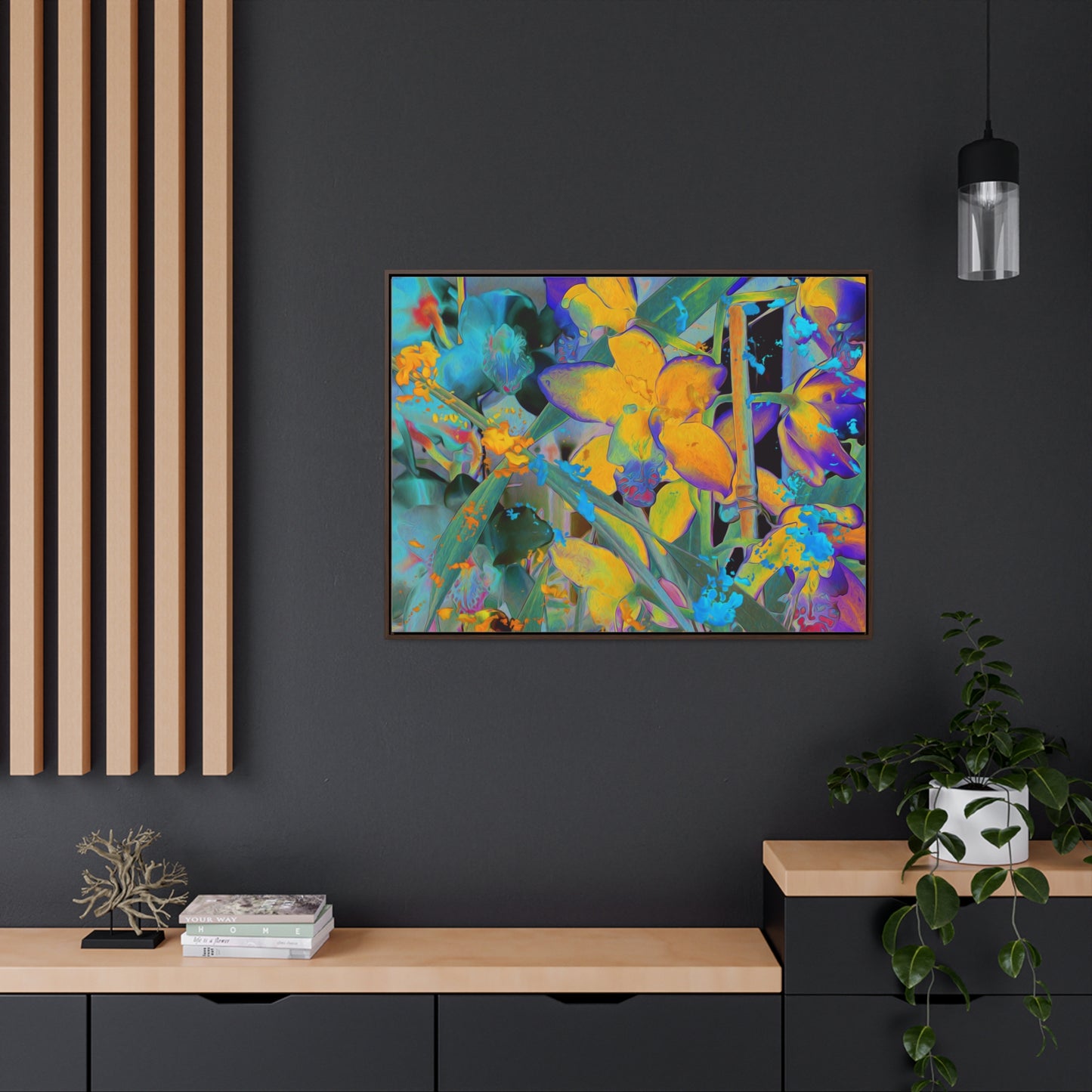 Midnight Orchid - Framed Gallery Canvas
