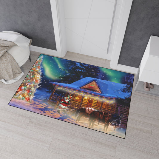 Heavy Duty Floor Mat - Santa at the Door