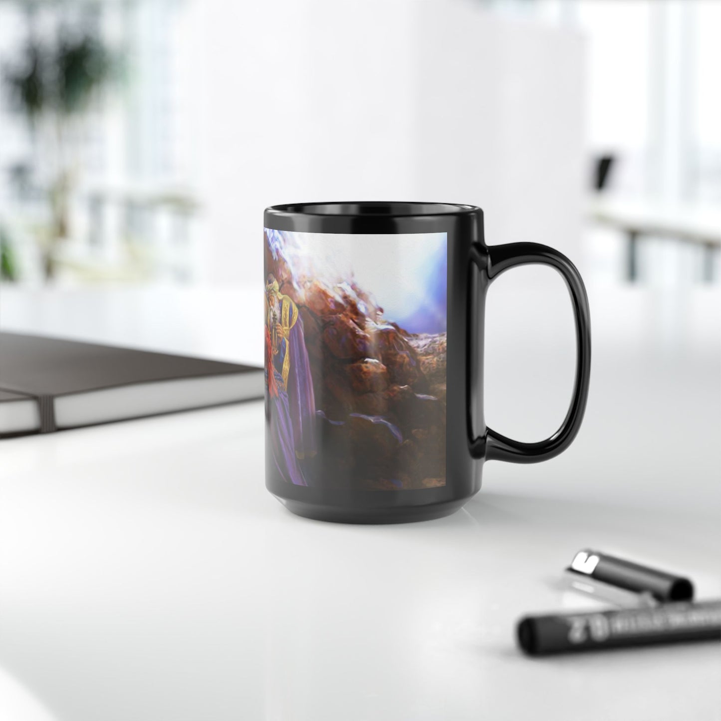 15oz Black Mug - Holy Night