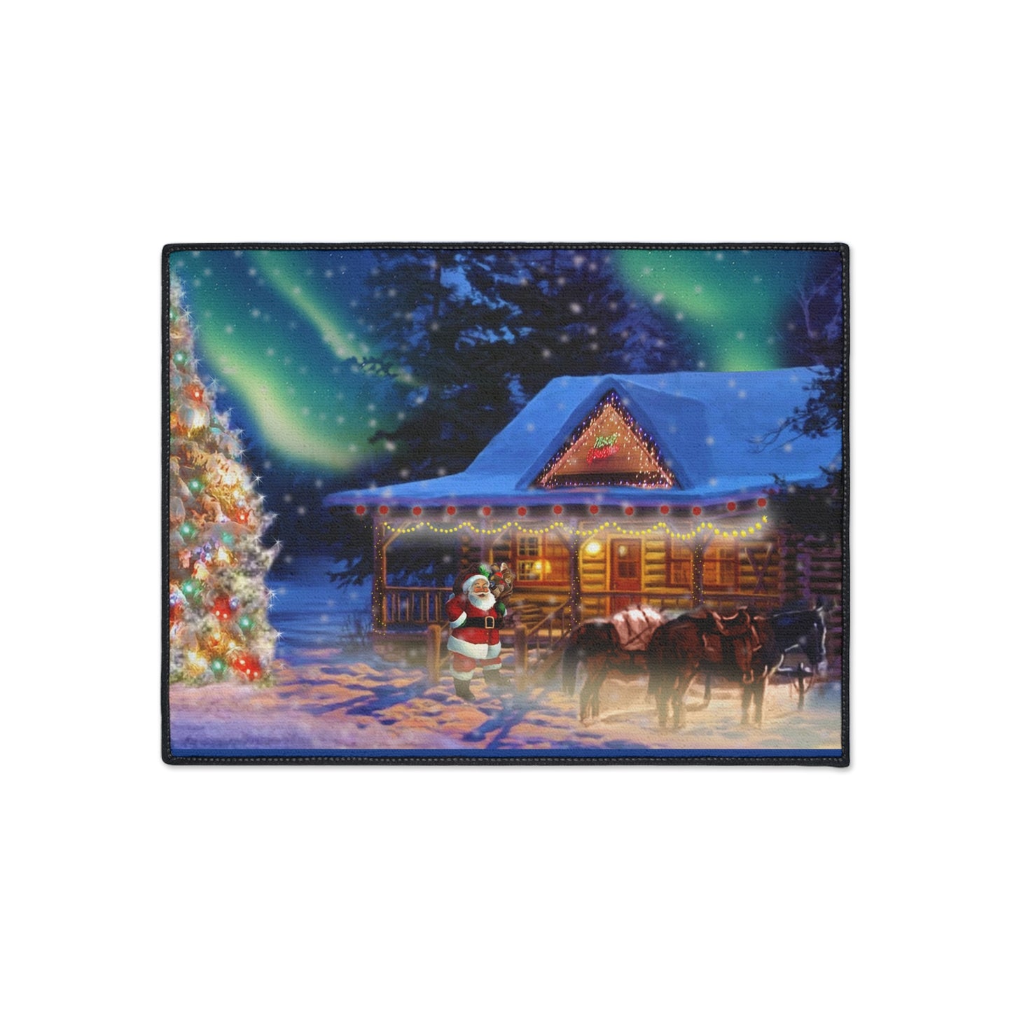Heavy Duty Floor Mat - Santa at the Door