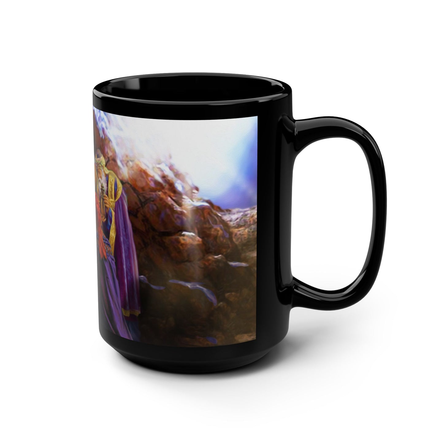 15oz Black Mug - Holy Night