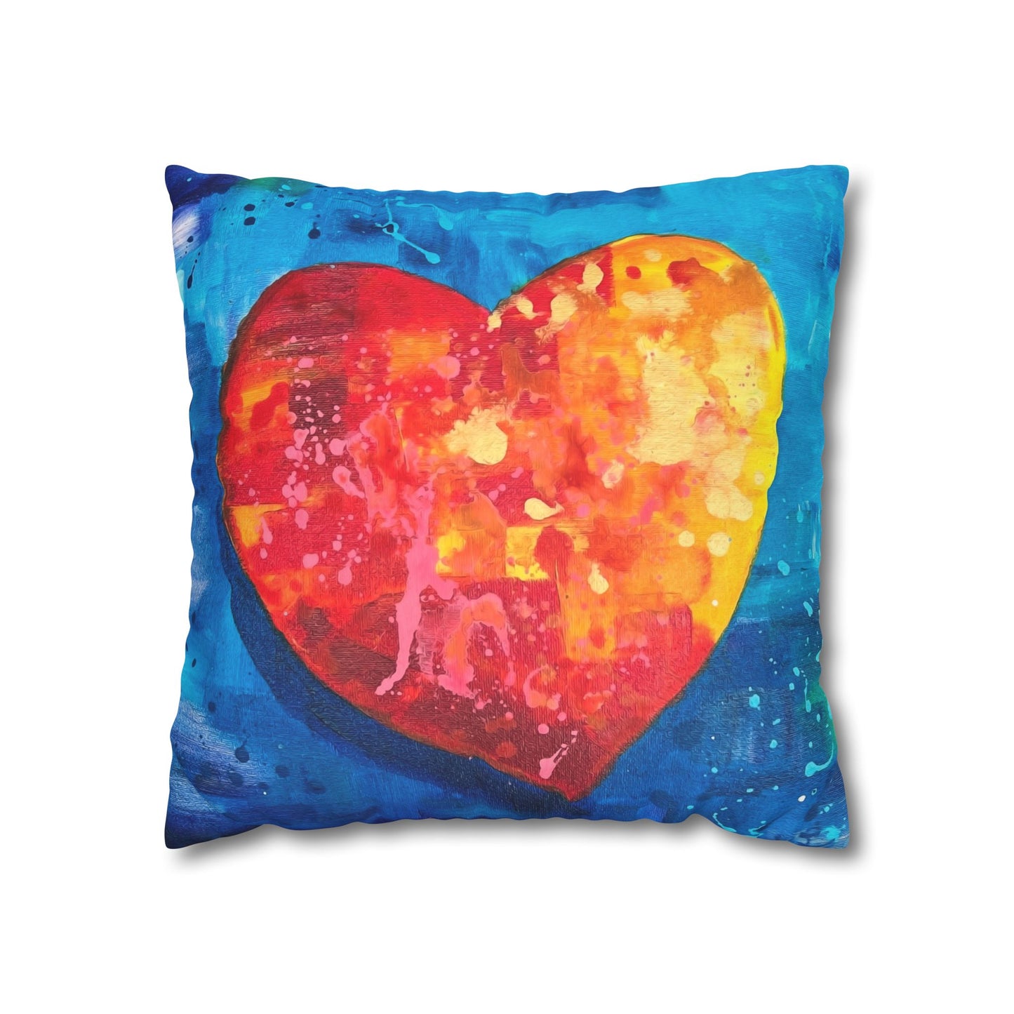 Faux Suede Square Pillow Case - I Love You