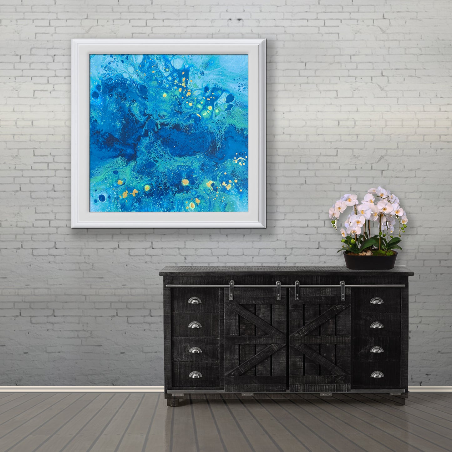 "Glimmer of Hope" - 14"x 14" Fluid Acrylic Series