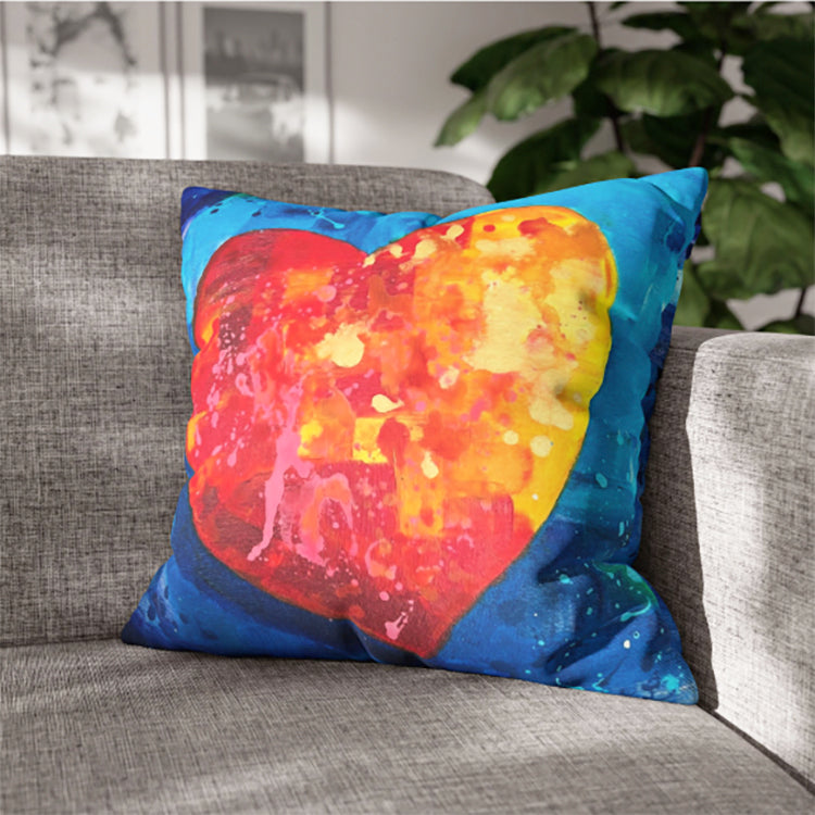 Faux Suede Square Pillow Case - I Love You