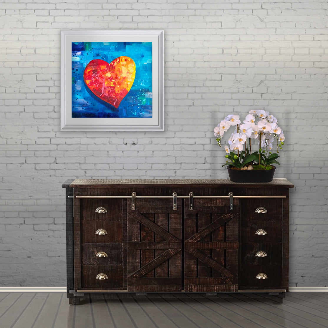 "I Love You" ORIGINAL Painting - 14"x 14" Heart Series