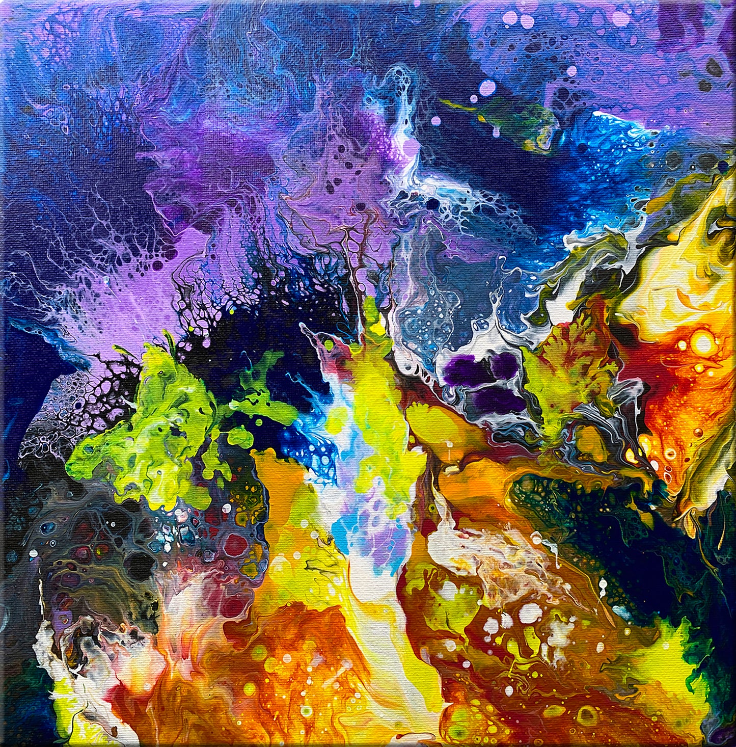 "Passions Rising " - 12"x 12" Fluid Acrylic Series
