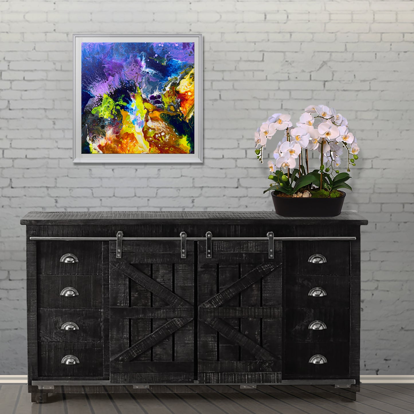 "Passions Rising " - 12"x 12" Fluid Acrylic Series