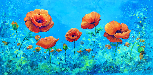"Poppy Superbloom" - 36"x 18"