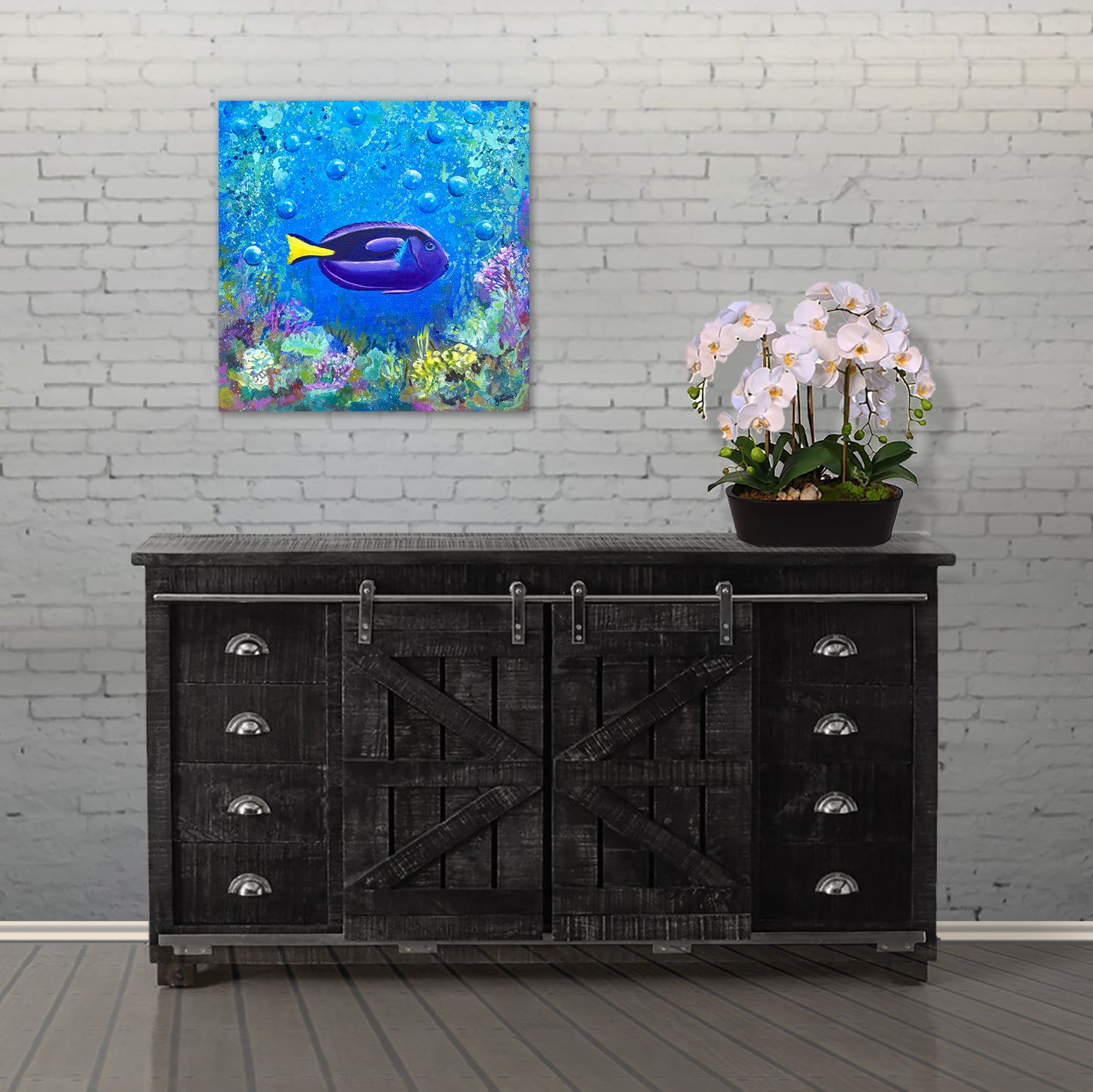 "Surgeonfish" - 18"x 18" Under the Sea Series