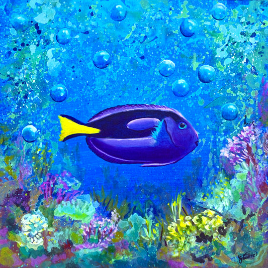 "Surgeonfish" - 18"x 18"    Under the Sea Series