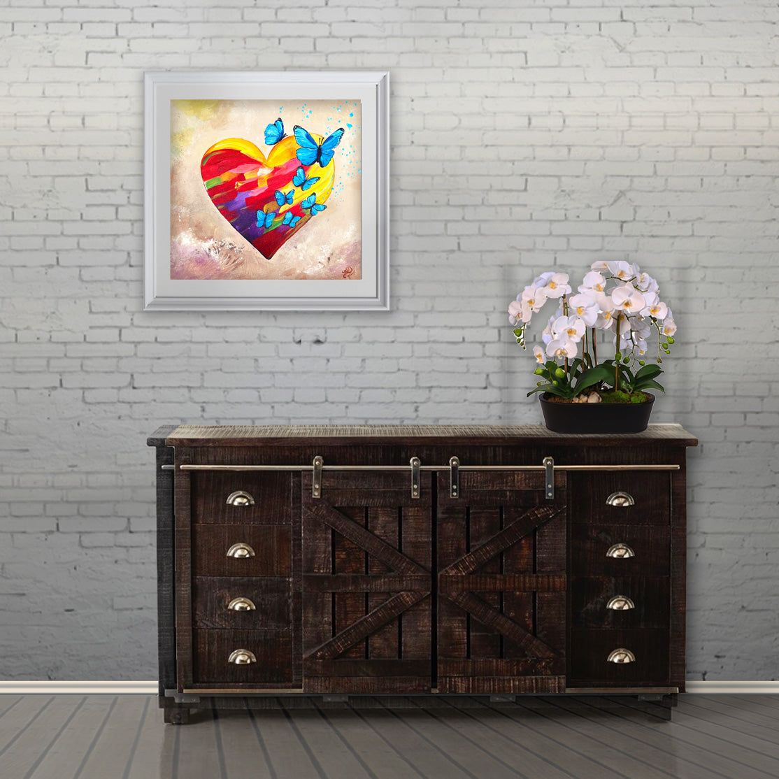 "Wings of Love" ORIGINAL Painting - 14"x 14" Heart Series