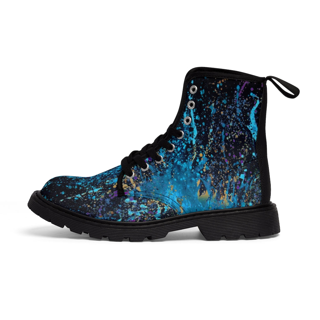 Women's Canvas Boots - Splashed!