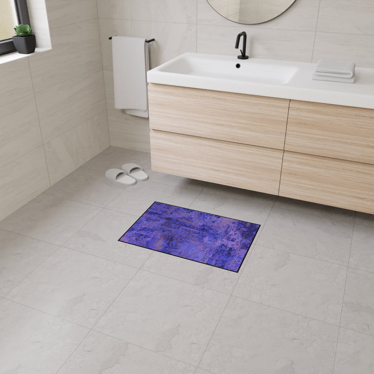 Heavy Duty Floor Mat - Happy Splash - Dark Purple