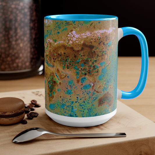 15oz Two-Tone Coffee Mugs - World Map