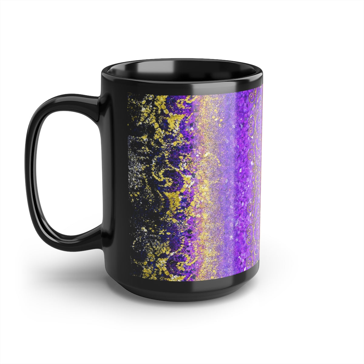 15oz Black Mug - Royal Purple