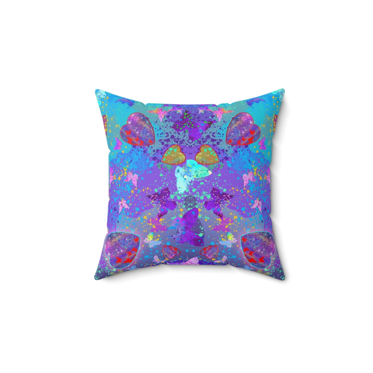 Faux Suede Square Pillow Case - Hearts