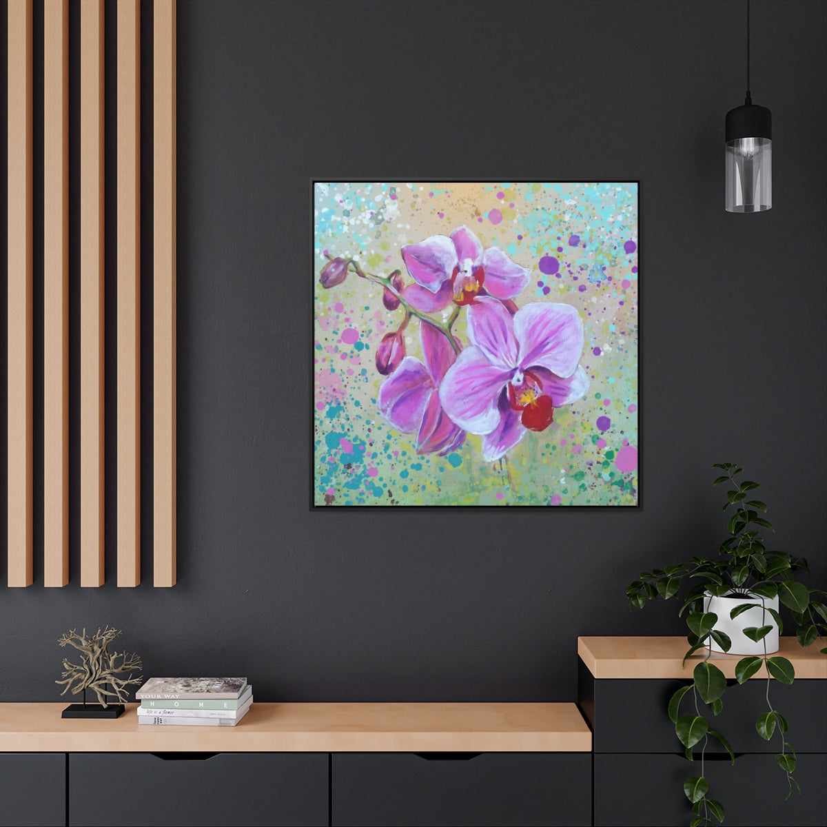 Square Frame Canvas - Pink Orchid