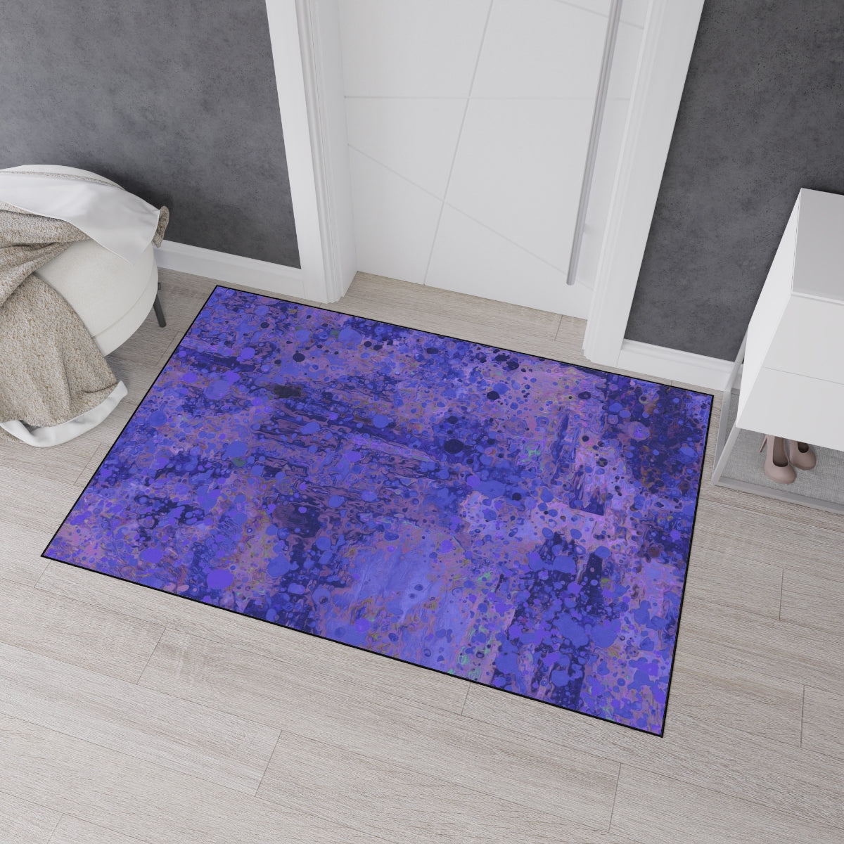 Heavy Duty Floor Mat - Happy Splash - Dark Purple