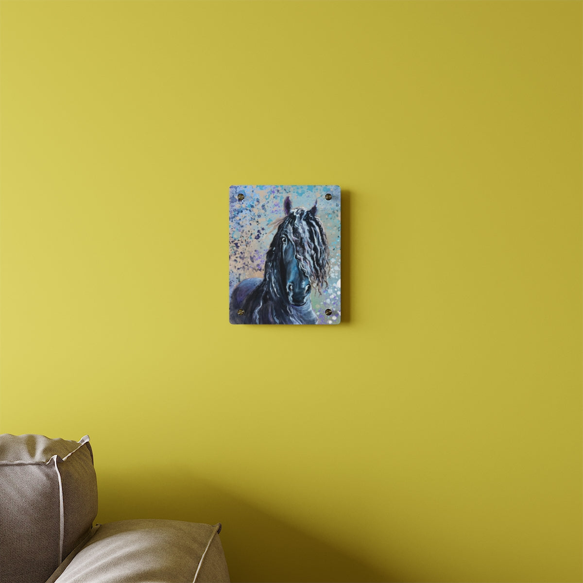 Acrylic Wall Art Panel - Frisian Horse