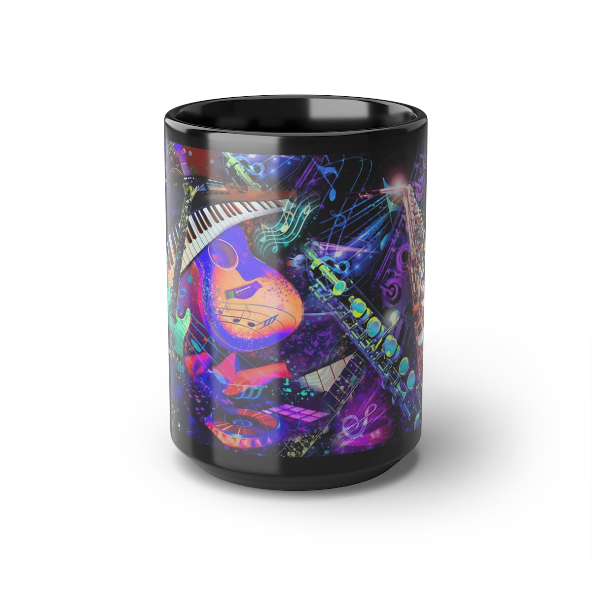 15oz Black Mug - Music