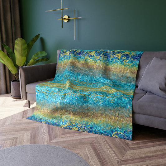 Crushed Velvet Blanket - Royal Turquoise
