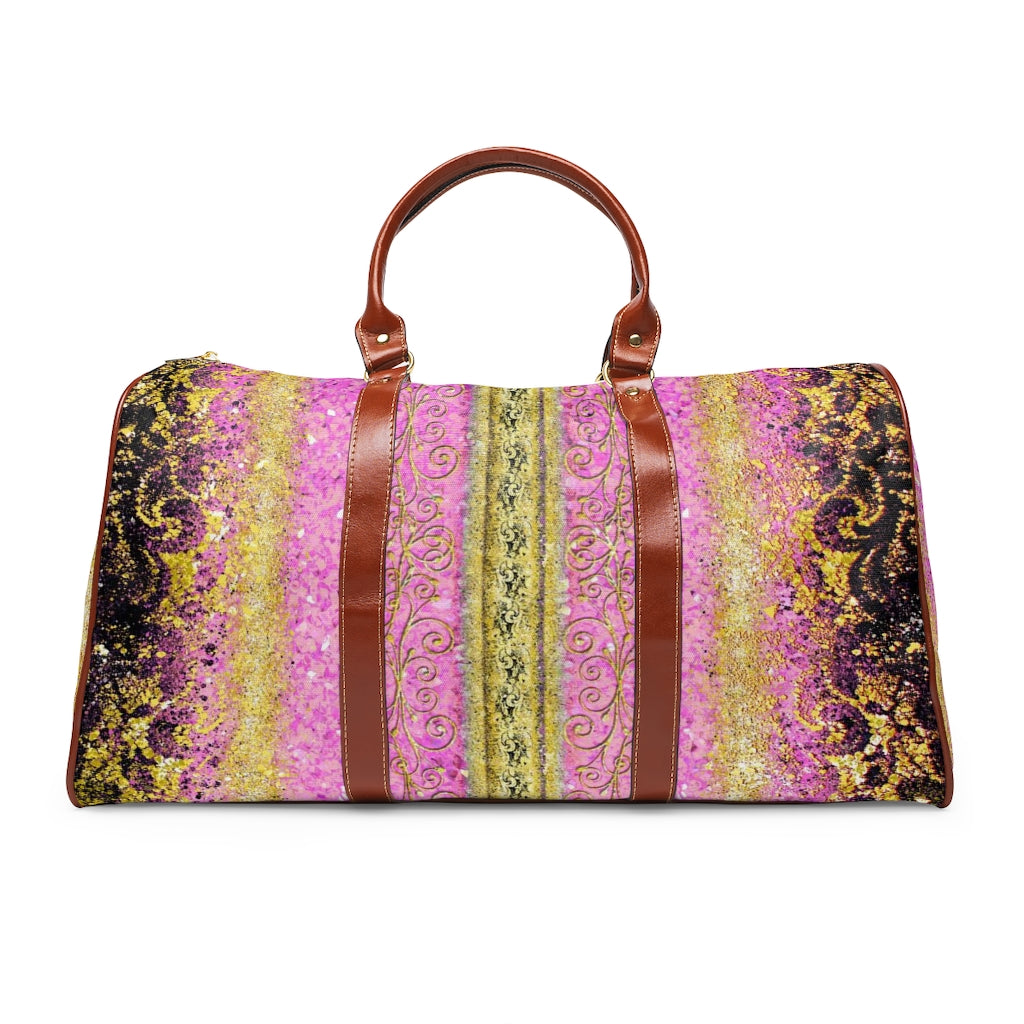 Waterproof Travel Bag - Royal Pink/gold