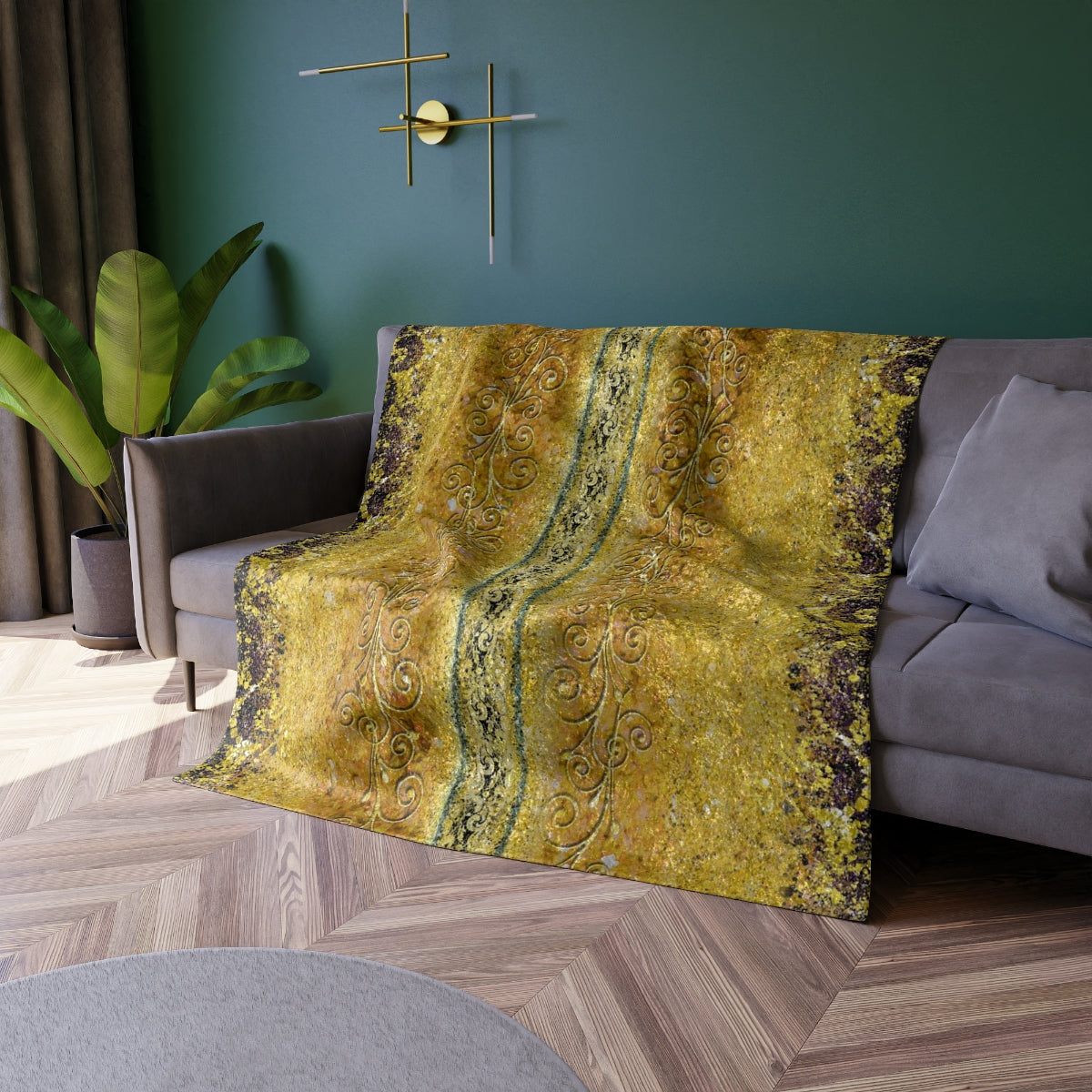 Crushed Velvet Blanket - Royal Gold