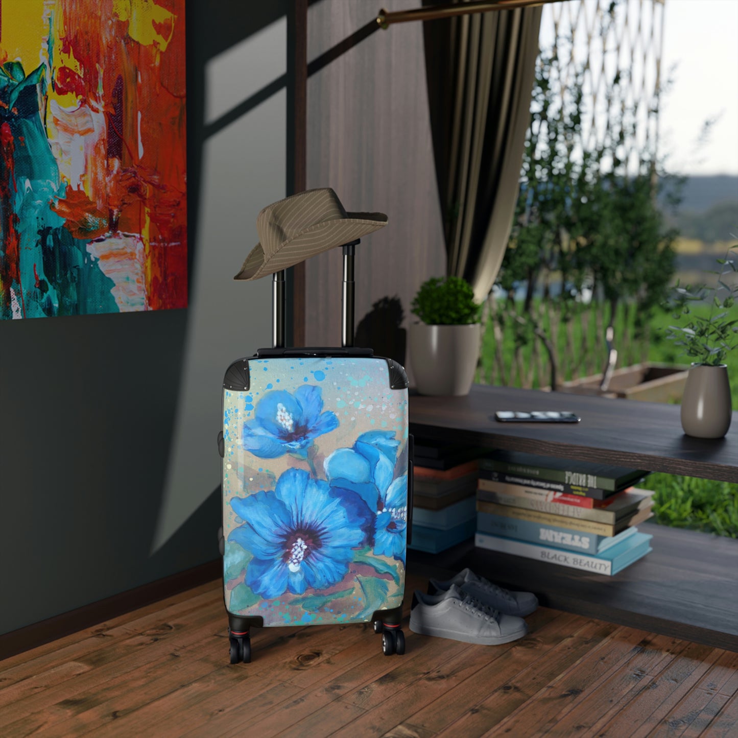 Hard Shell Suitcases - Blue Hibiscus