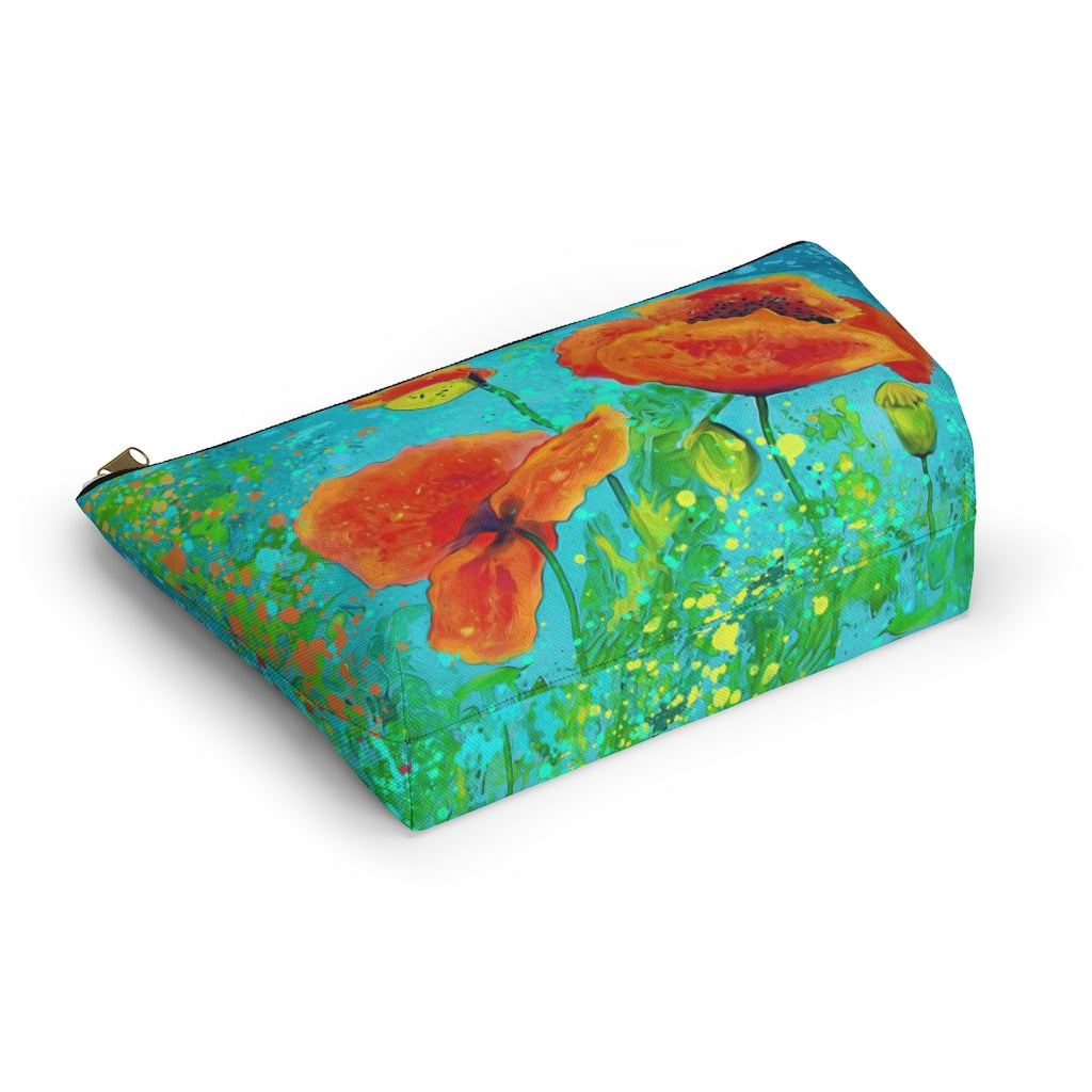 Accessory Pouch w T-bottom - California Poppies