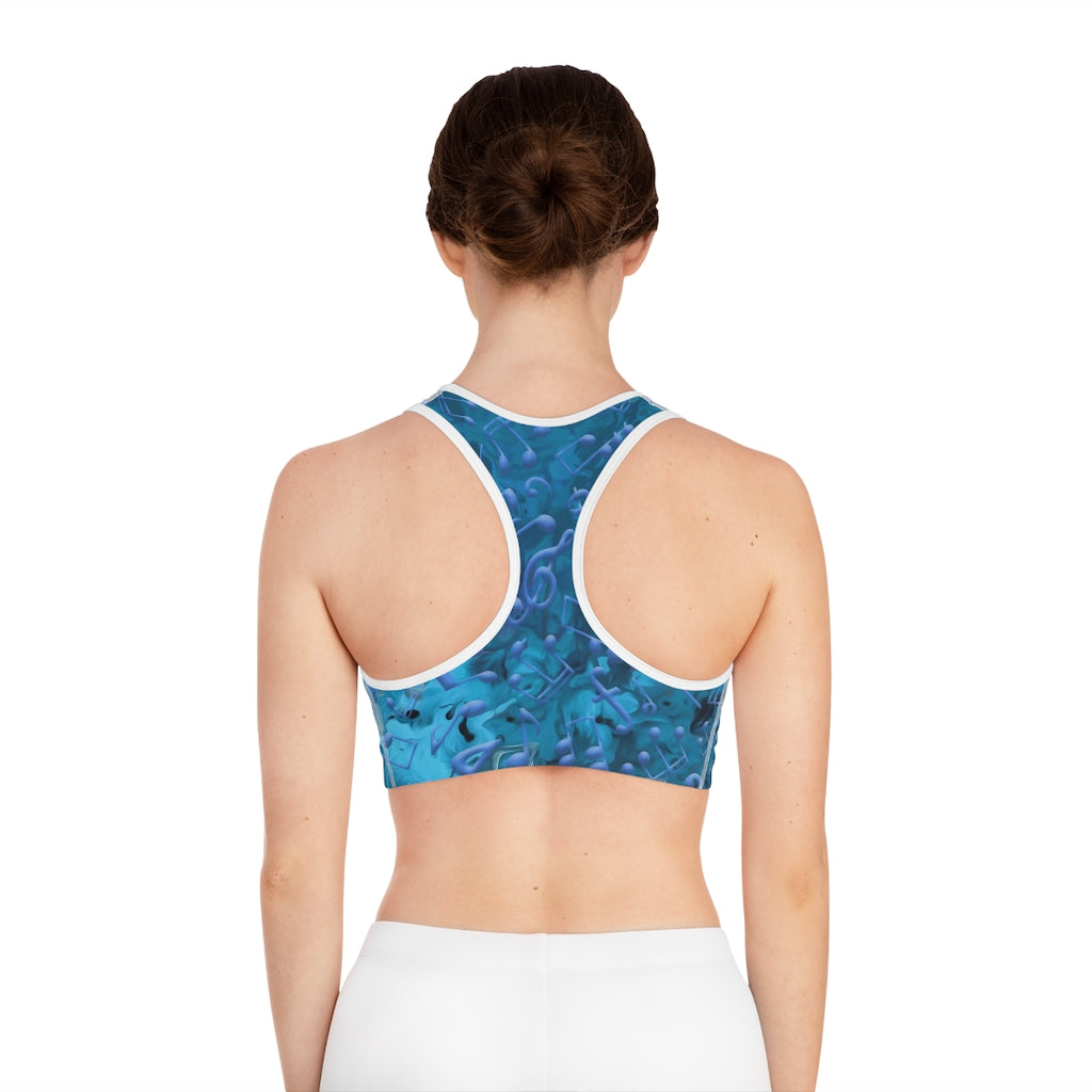 Sports Bra - Love of Music/Blue