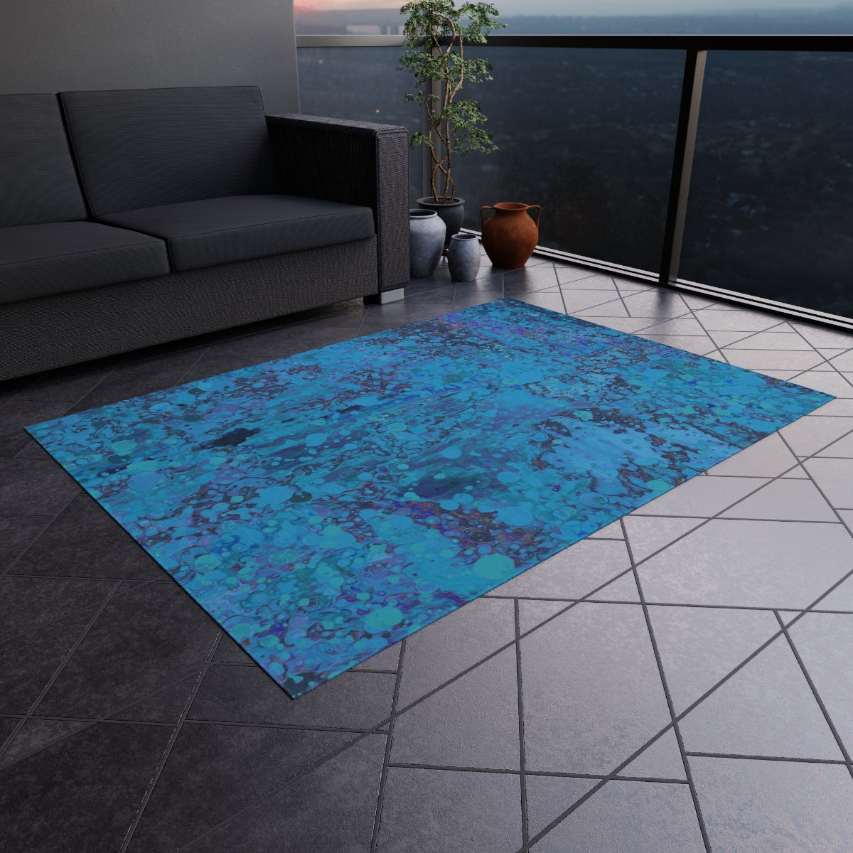Outdoor Rug - Happy Splash/Turquoise