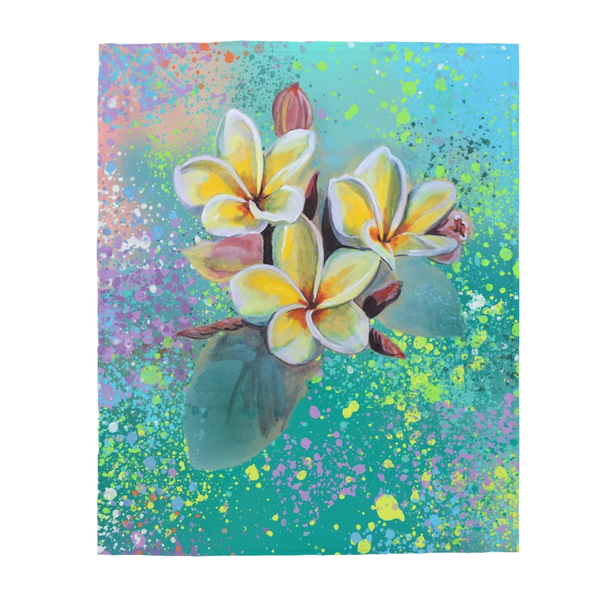 Velveteen Plush Blanket - Plumeria