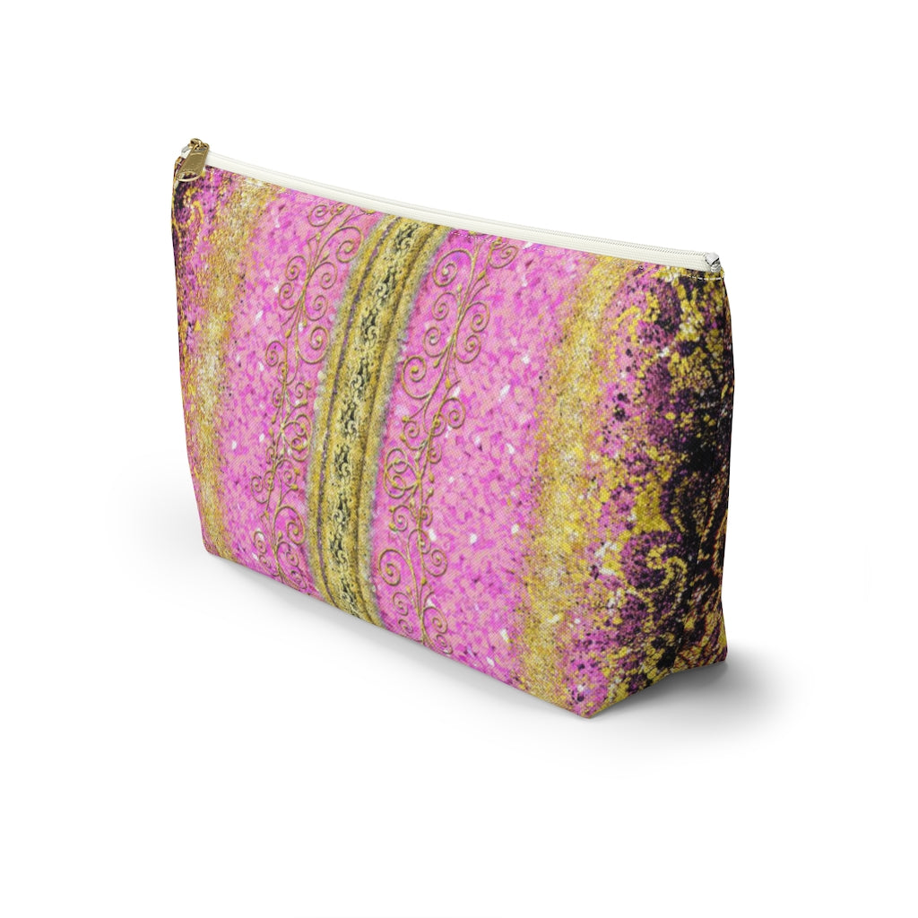 Accessory Pouch w T-bottom - Royal Pink/Gold