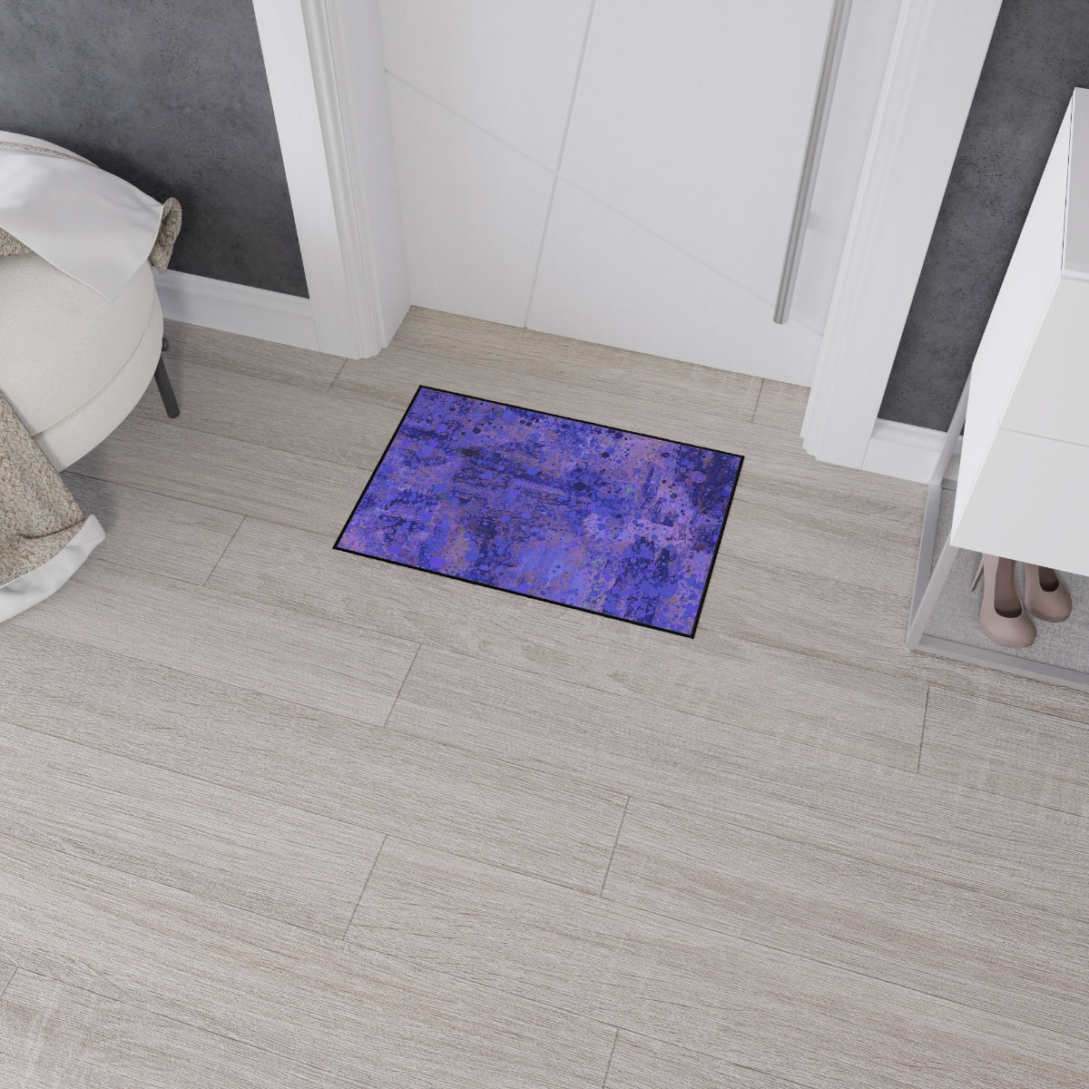 Heavy Duty Floor Mat - Happy Splash - Dark Purple