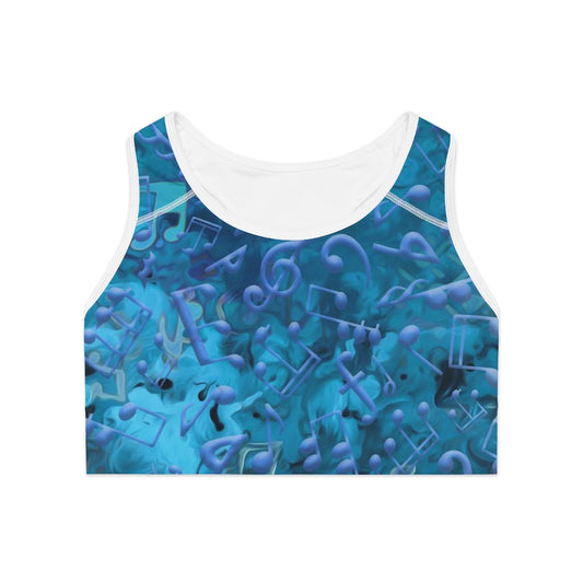 Sports Bra - Love of Music/Blue