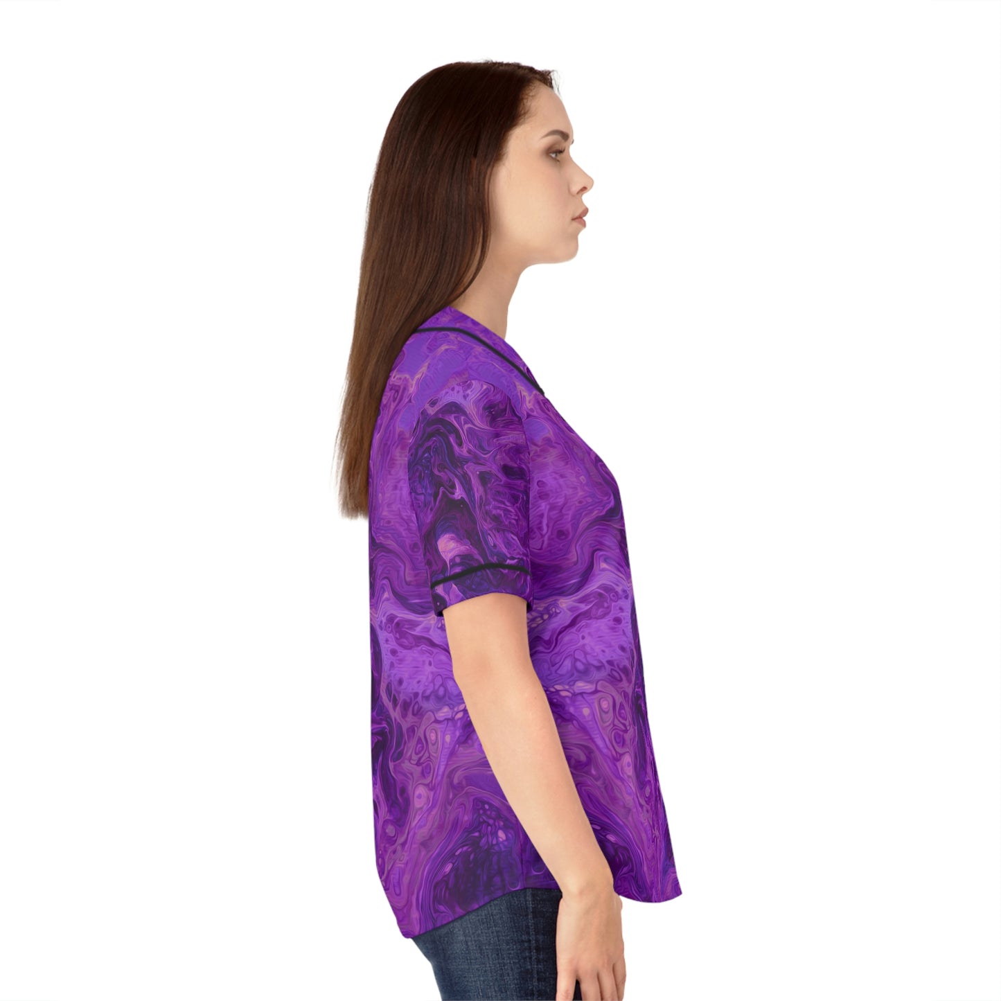 Women's Baseball Jersey - Life's Mystery-Purple Rose/Dark