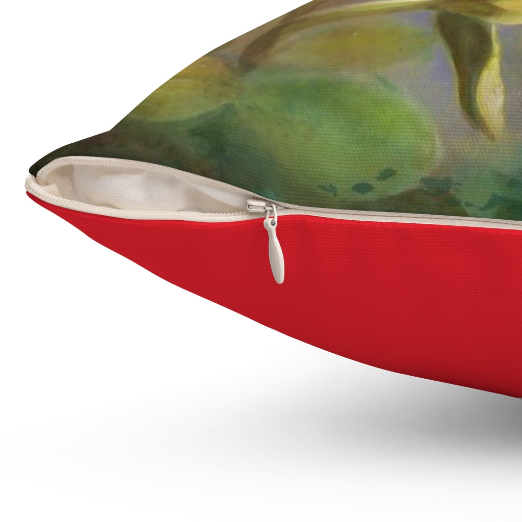 Square Pillow - Red Orchid