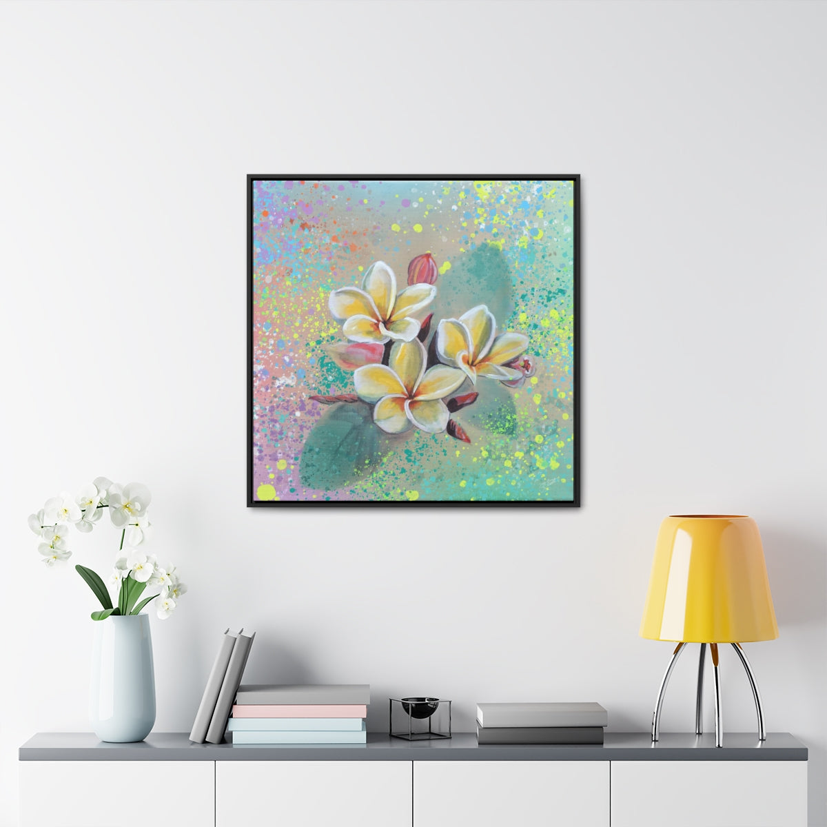 Square Frame Canvas - Plumeria