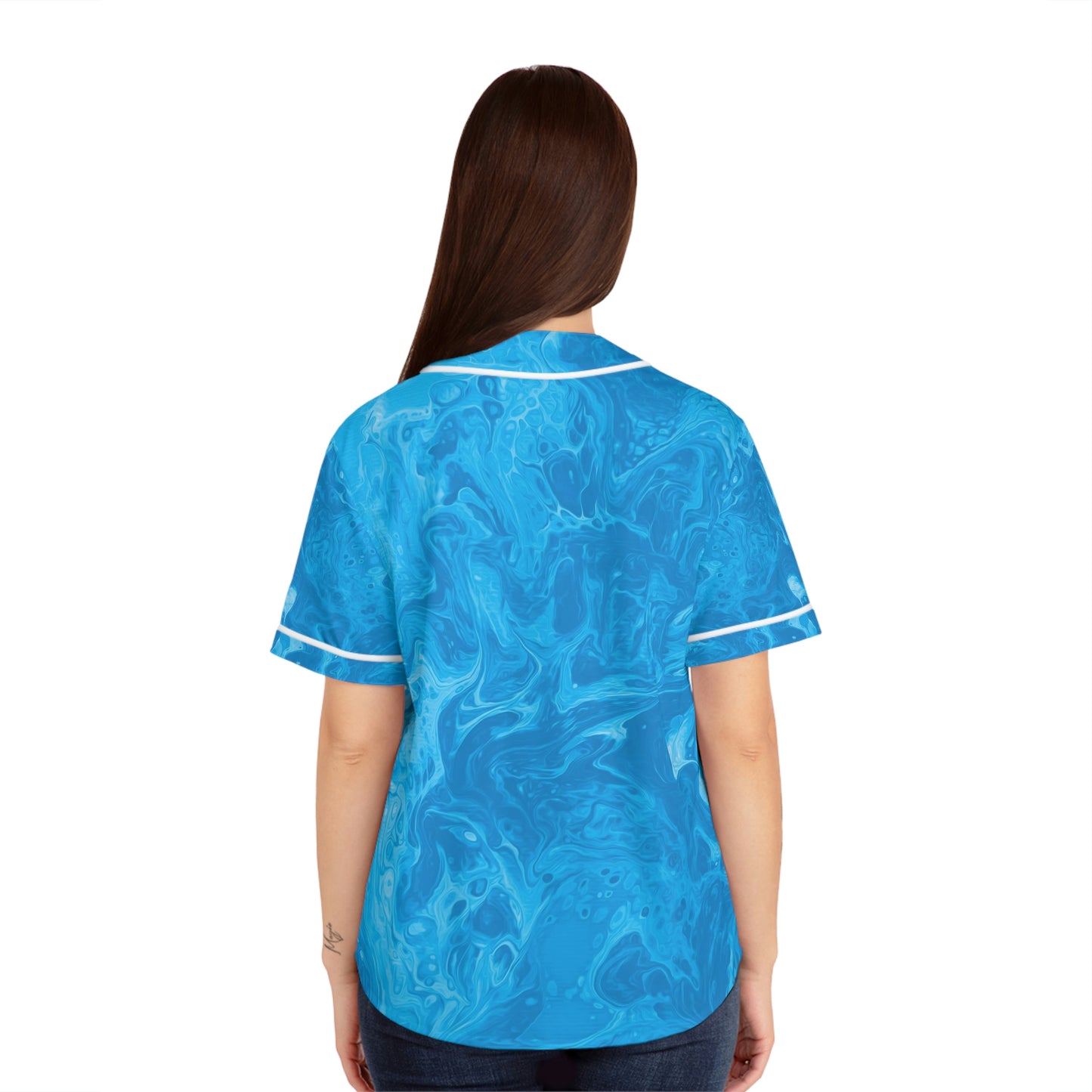 Women's Baseball Jersey - Life's Mystery-Jeans Blue