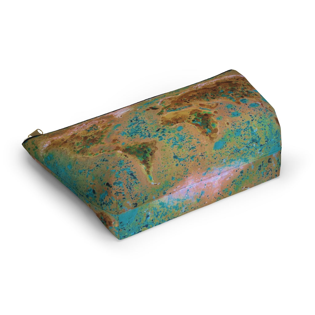 Accessory Pouch w T-bottom - World Map
