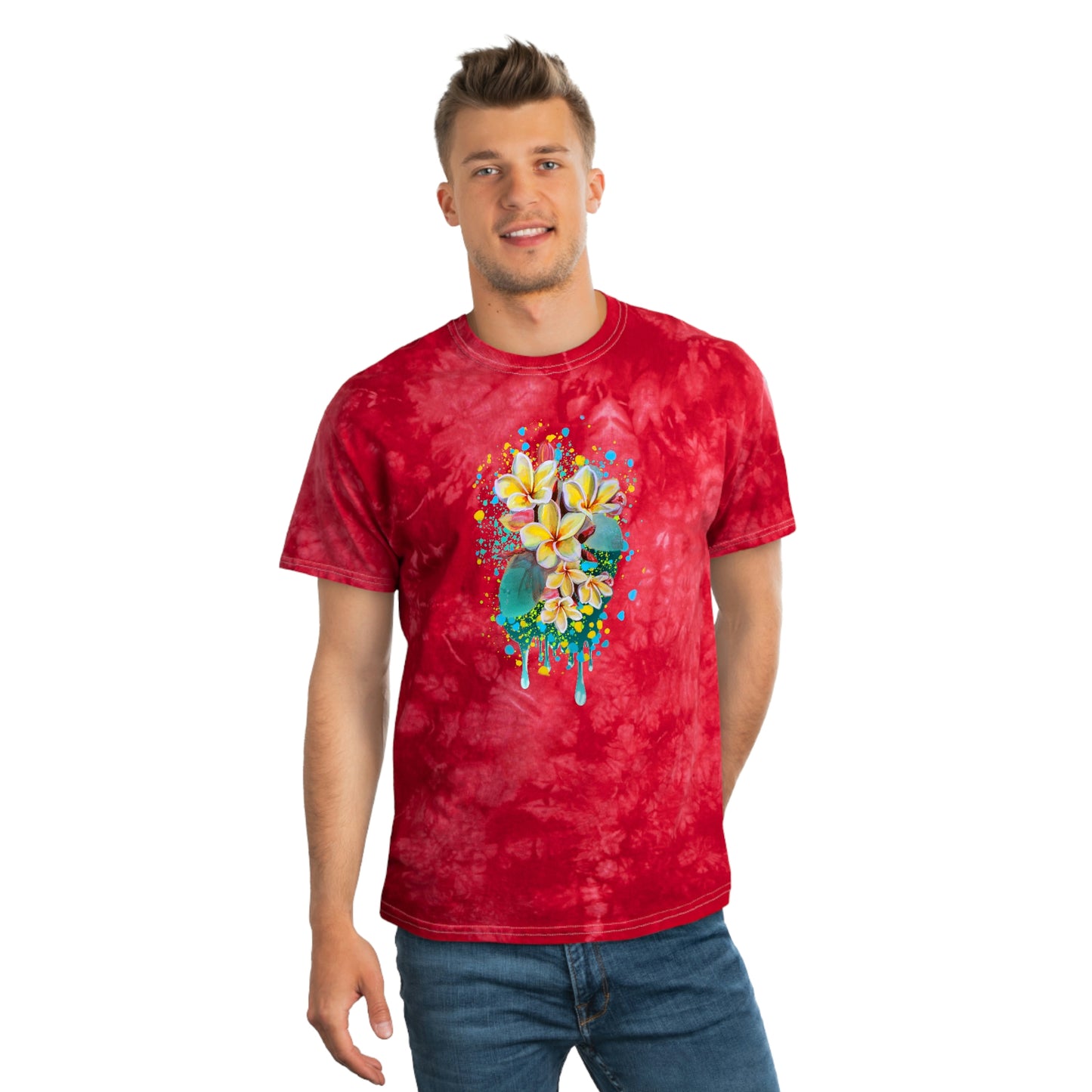 Tie-Dye Tee, Crystal-Plumeria