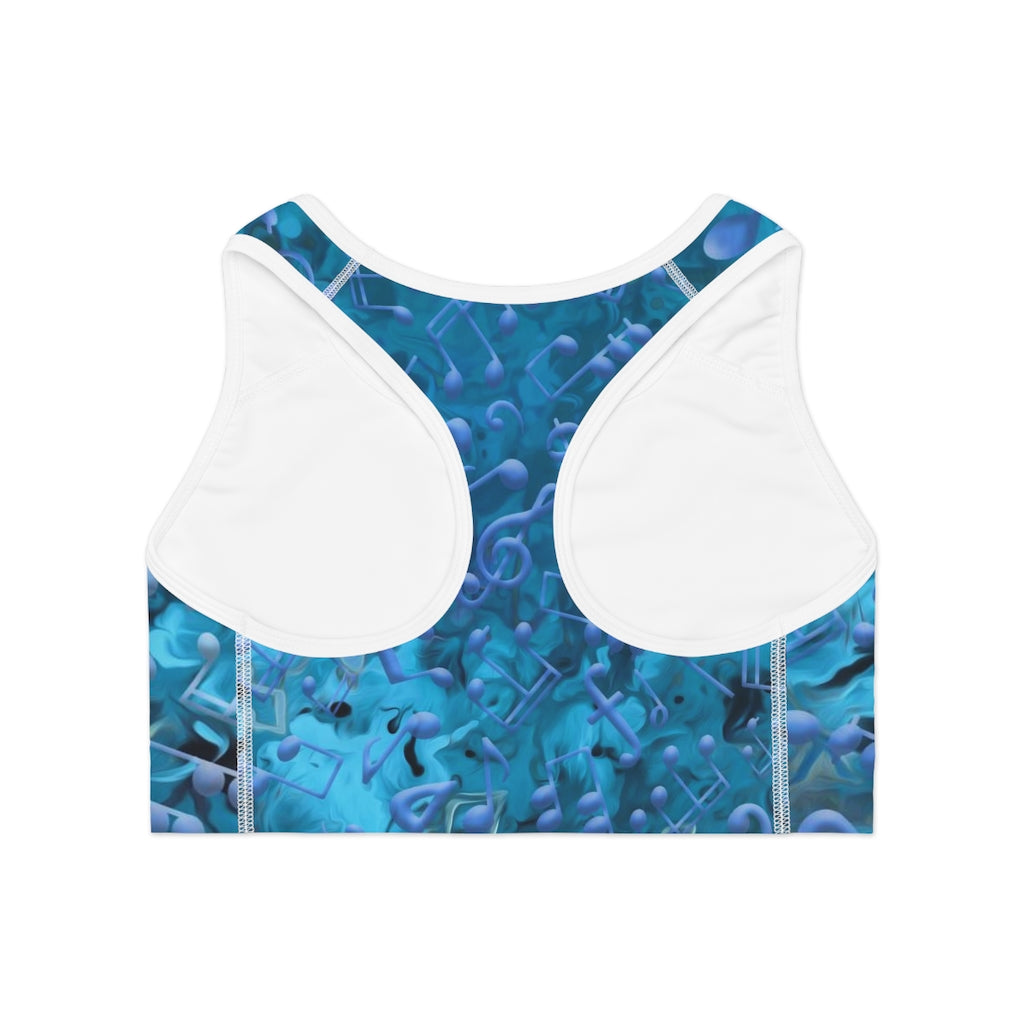 Sports Bra - Love of Music/Blue