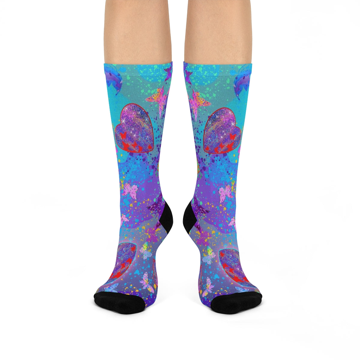 DTG Crew Socks - Hearts & Butterflies