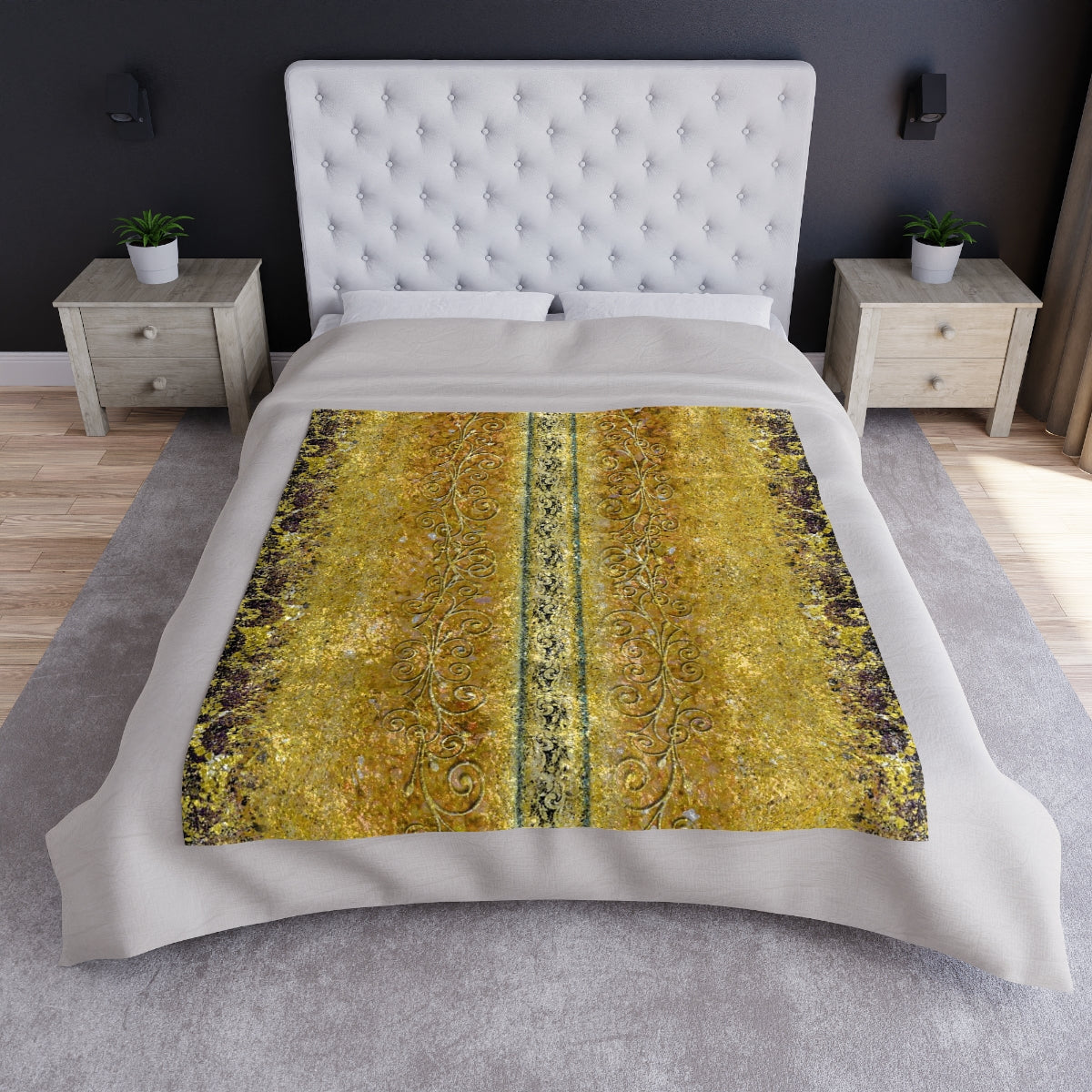Crushed Velvet Blanket - Royal Gold