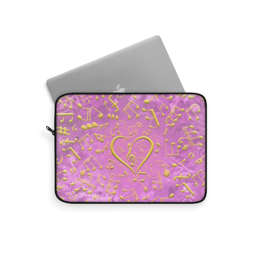 Laptop Sleeve - Love of Music/Pink